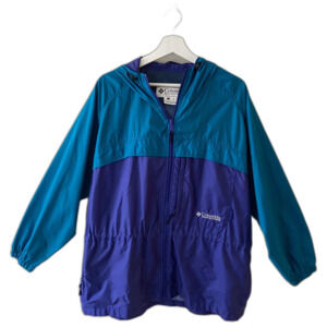 90's Vintage Columbia Windbreaker Women's Jacket L Purple Blue Retro Activewear